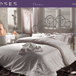 Постельное белье Maison Dor ROSES хлопковый сатин фиолетовый семейный
