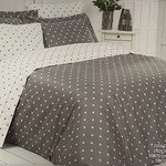 Постельное белье Maison Dor STARS хлопковый сатин серый 1,5 спальный, фото, фотография