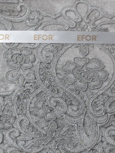 Скатерть прямоугольная Efor ELIZABETH велюр серый 160х220, фото, фотография