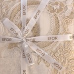 Скатерть прямоугольная Efor FLORA велюр кремовый 160х220, фото, фотография