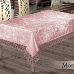 Скатерть прямоугольная Efor MONALISA велюр пудровый 160х220, фото, фотография