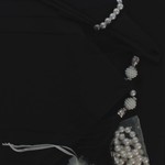 Скатерть прямоугольная с салфетками, кольцами Efor ESTER жаккард черный 160х220, фото, фотография