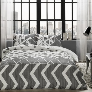 Комплект подросткового постельного белья TAC GENC MODASI OTTO хлопковый ранфорс серый 1,5 спальный