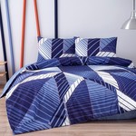 Комплект подросткового постельного белья TAC SILVA хлопковый ранфорс синий 1,5 спальный, фото, фотография