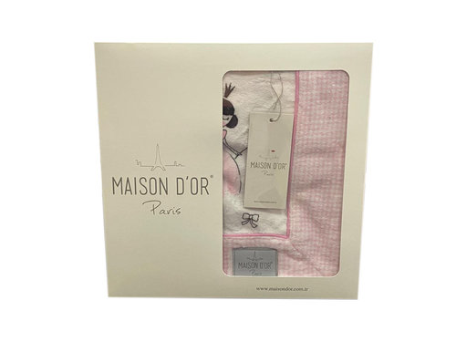 Плед детский для новорожденных Maison Dor PINKIE PRINCESS хлопок розовый 100х150, фото, фотография