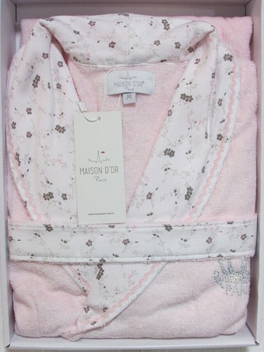 Халат женский Maison Dor LADY LIERRA бамбуко-хлопковая махра розовый L, фото, фотография