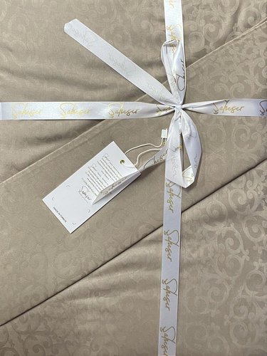 Постельное белье Saheser SOREN хлопковый сатин-жаккард визон евро, фото, фотография