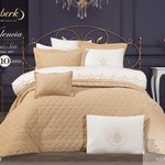 Набор для спальни с покрывалом и декоративными наволочками AYBERK VALENCIA хлопковый сатин бежевый евро, фото, фотография