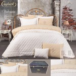 Набор для спальни с покрывалом и декоративными наволочками AYBERK VALENCIA хлопковый сатин кремовый евро, фото, фотография