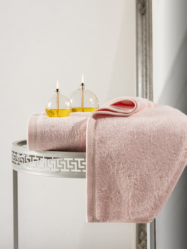 Полотенце для ванной Karna AKRA махра модал/хлопок пудра 70х140, фото, фотография