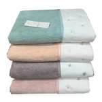 Полотенце для ванной Maison Dor LAVOINE FLOWERS хлопковая махра грязно-розовый 50х100, фото, фотография