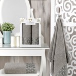 Подарочный набор полотенец для ванной 50х90, 70х140 Two Dolphins VESPIRA хлопковая махра серый, фото, фотография