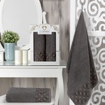 Подарочный набор полотенец для ванной 50х90, 70х140 Two Dolphins VESPIRA хлопковая махра шоколадный, фото, фотография