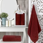 Подарочный набор полотенец для ванной 50х90, 70х140 Two Dolphins VESPIRA хлопковая махра бордовый, фото, фотография