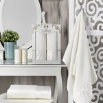 Подарочный набор полотенец для ванной 50х90, 70х140 Two Dolphins VESPIRA хлопковая махра кремовый, фото, фотография