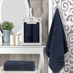 Подарочный набор полотенец для ванной 50х90, 70х140 Two Dolphins VESPIRA хлопковая махра синий, фото, фотография