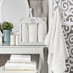 Подарочный набор полотенец для ванной 50х90(2), 70х140(1) Two Dolphins VESPIRA хлопковая махра кремовый, фото, фотография