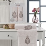 Подарочный набор полотенец для ванной 50х90, 70х140 Two Dolphins ECE хлопковая махра пудра, фото, фотография