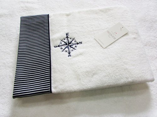 Полотенце для ванной Maison Dor MARINE CIZGILI хлопковая махра белый 85х150, фото, фотография