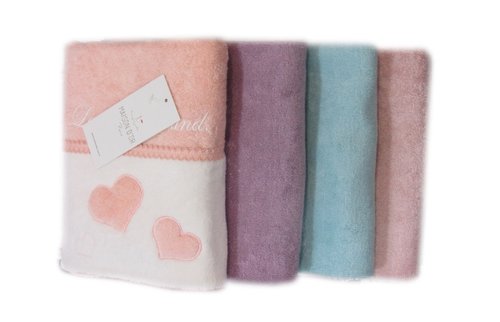 Полотенце для ванной Maison Dor MONIQUE HEARTS хлопковая махра грязно-розовый 85х150, фото, фотография