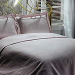Постельное белье с пледом Maison Dor RICCO бамбуково-хлопковый сатин розовый 1,5 спальный, фото, фотография
