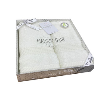 Подарочный набор полотенец-салфеток 40х60(2) Maison Dor AMADEUS хлопковая/бамбуковая махра кремовый