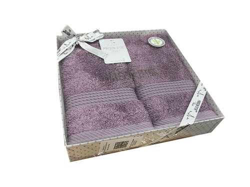 Подарочный набор полотенец-салфеток 40х60(2) Maison Dor AMADEUS хлопковая/бамбуковая махра фиолетовый, фото, фотография