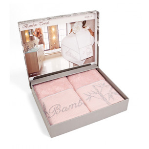 Подарочный набор полотенец-салфеток 30х50(2) Maison Dor BAMBU хлопковая/бамбуковая махра грязно-розовый