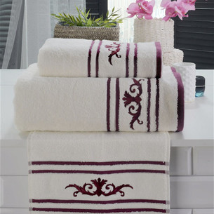 Набор полотенец для ванной 3 пр. Maison Dor BARON хлопковая махра баклажан