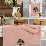 Полотенце для ванной в подарочной упаковке Two Dolphins TIGER хлопковая махра пудра 50х90, фото, фотография