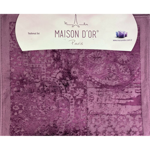 Коврик прямоугольный Maison Dor GARDINER хлопковая махра вишнёвый 80х140, фото, фотография