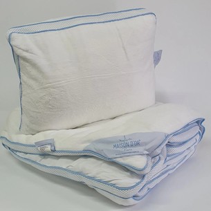 Детский набор с одеялом и подушкой Maison Dor CORAL микроволокно/хлопок голубой 95х145