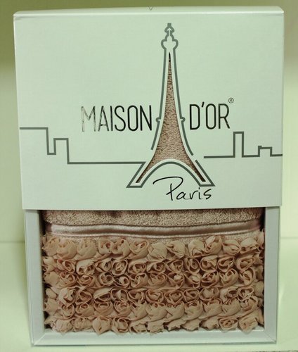 Полотенце для ванной в подарочной упаковке Maison Dor BUTTERFLY хлопковая махра белый 50х100, фото, фотография