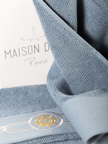 Подарочный набор полотенец-салфеток 30х50(4) Maison Dor ELEGANZE хлопковая махра голубой, фото, фотография
