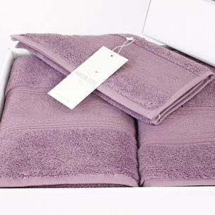 Набор полотенец для ванной 3 пр. Maison Dor EXELLENCE хлопковая махра фиолетовый