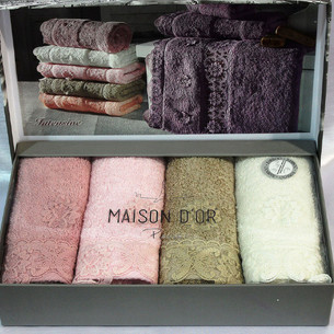 Подарочный набор полотенец-салфеток 30х50(4) Maison Dor INTENSIVE хлопковая/бамбуковая махра
