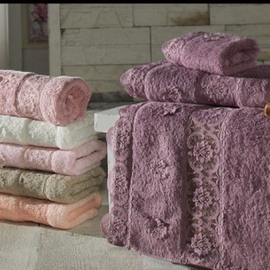 Набор полотенец для ванной 3 пр. Maison Dor INTENSIVE хлопковая/бамбуковая махра грязно-розовый