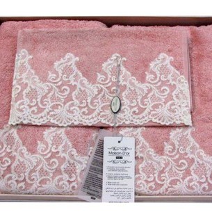 Набор полотенец для ванной 3 пр. Maison Dor JASMIN хлопковая/бамбуковая махра грязно-розовый
