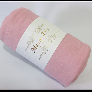 Простынь на резинке с наволочками Maison Dor DUZ хлопковая махра грязно-розовый 120х200+20