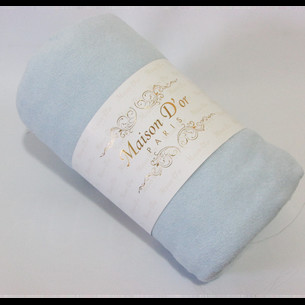 Простынь на резинке с наволочками Maison Dor DUZ хлопковая махра голубой 120х200+20