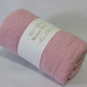 Простынь на резинке с наволочками Maison Dor JAKARLI хлопковая махра грязно-розовый 180х200+20