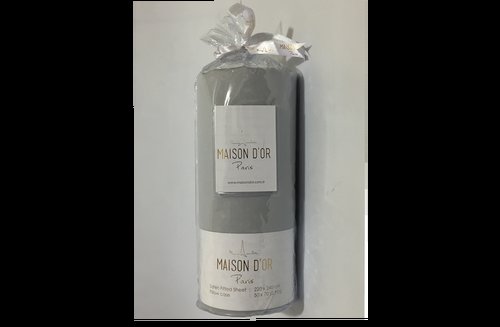 Простынь на резинке с наволочками Maison Dor FITTED DUZ хлопковый сатин серый 180х200+20, фото, фотография