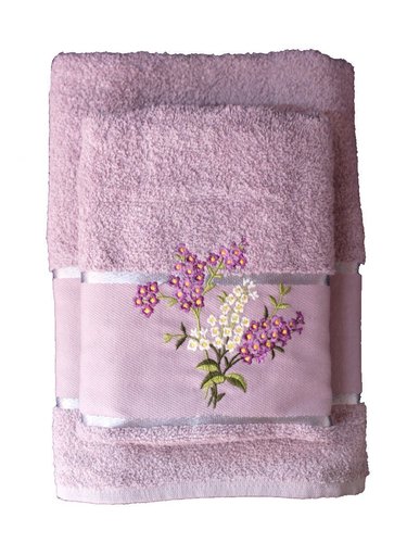 Подарочный набор полотенец для ванной 50х90, 70х140 Efor МЕДУНИЦА хлопковая махра светло-сиреневый, фото, фотография