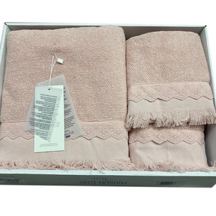 Набор полотенец для ванной 3 пр. Maison Dor MELISSA хлопковая махра грязно-розовый