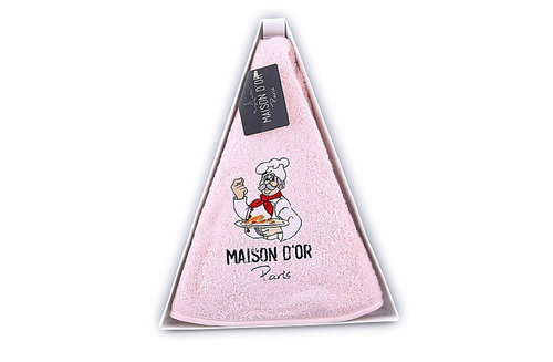 Полотенце-салфетка круглое в подарочной упаковке Maison Dor MAXI BOX хлопковая махра грязно-розовый D=70, фото, фотография