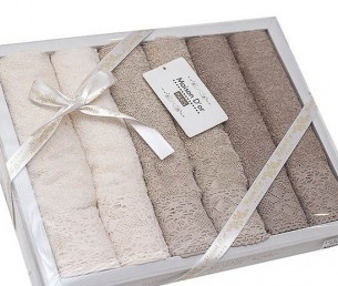 Подарочный набор полотенец-салфеток 32х50(6) Maison Dor NATURAL хлопковая махра