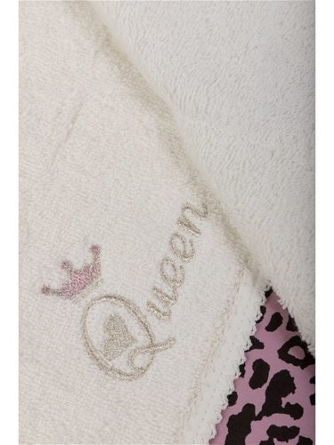 Подарочный набор полотенец-салфеток 30х50(4) Maison Dor QUEEN хлопковая махра кремовый/фиолетовый, фото, фотография
