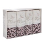 Подарочный набор полотенец-салфеток 30х50(4) Maison Dor QUEEN хлопковая махра кремовый/грязно-розовый, фото, фотография