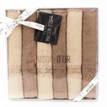 Подарочный набор полотенец-салфеток 30х50(6) Maison Dor SENA хлопковая махра кремовый/бежевый/коричневый, фото, фотография