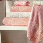 Полотенце для ванной Maison Dor JULIA BAMBU хлопковая/бамбуковая махра розовый 85х150, фото, фотография
